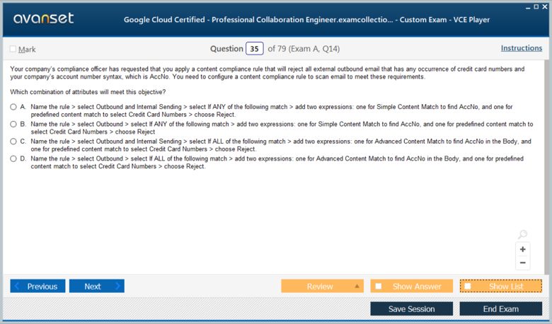 Professional Collaboration Engineer Premium VCE Screenshot #4